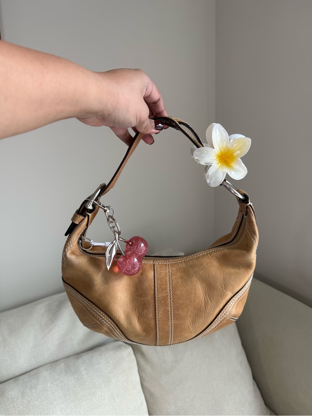 Coach 2006 Leather Camel Small Hobo Shoulder Bag